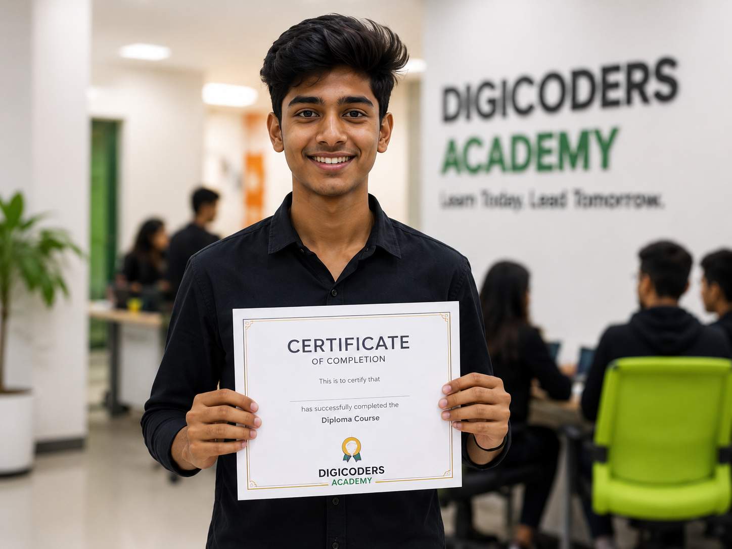 DigiCoders Academy Student Course Completion Certificate Award